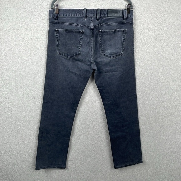 HUGO Hugo Boss Straight Leg Jeans Button Fly Washed Black Faded Look Sz 33 - Picture 3 of 11